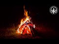 🔥 Relaxing bonfire in 4K (12 hours). 🔥 Crackling sounds of fire at night campfire.