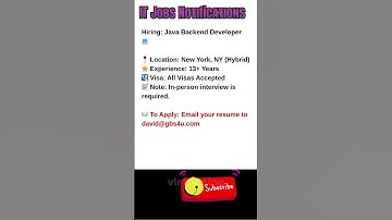 Java Backend Developer Job in New York Oct 7, 2025