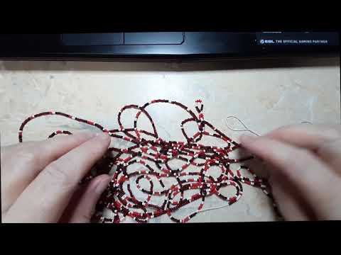 Как сделать наборку бисера для жгута крючком.