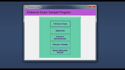 Entrance Exam System : VB.NET Final Year Project | CODERBABA