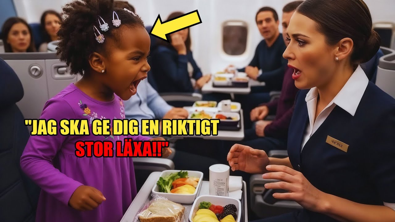 Svart flicka tystar rasistisk flygvärdinna efter dålig mat i första klass