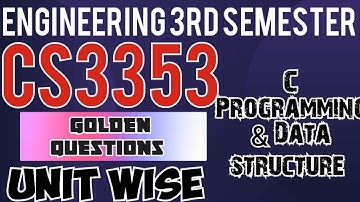CS3353|Important Questions|C Programming and data structure important questions|Engineering king|