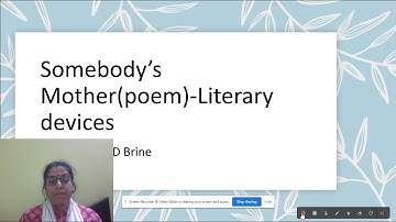 Class 8:English- Literary devices poem somebody