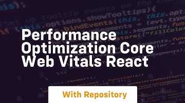 performance optimization core web vitals react