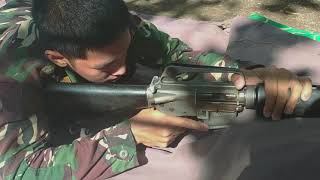 ROTC Cadet Demonstration M16 A1 Riffle Assemble, Disassemble and Prone Position Test Fire