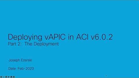 Deploying vAPIC in a directly connected topology (L2) Part 2