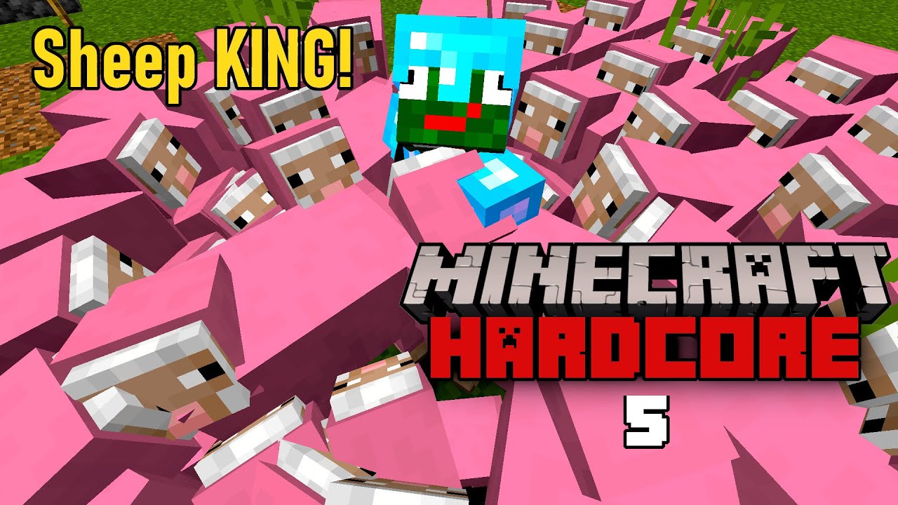 I am the KING of Pink Sheep! Hardcore Minecraft Episode 5 - YouTube