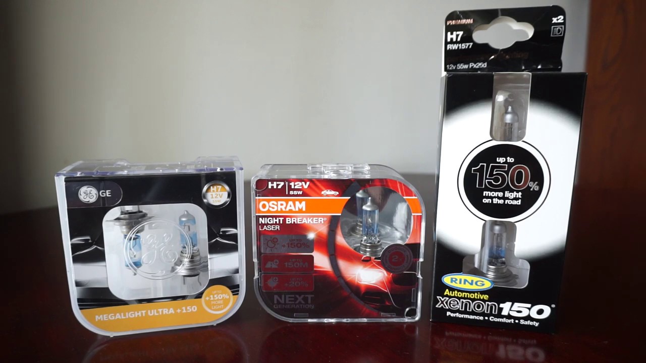 GE Megalight Ultra +150, OSRAM Nightbreaker LASER NEXT GEN, RING