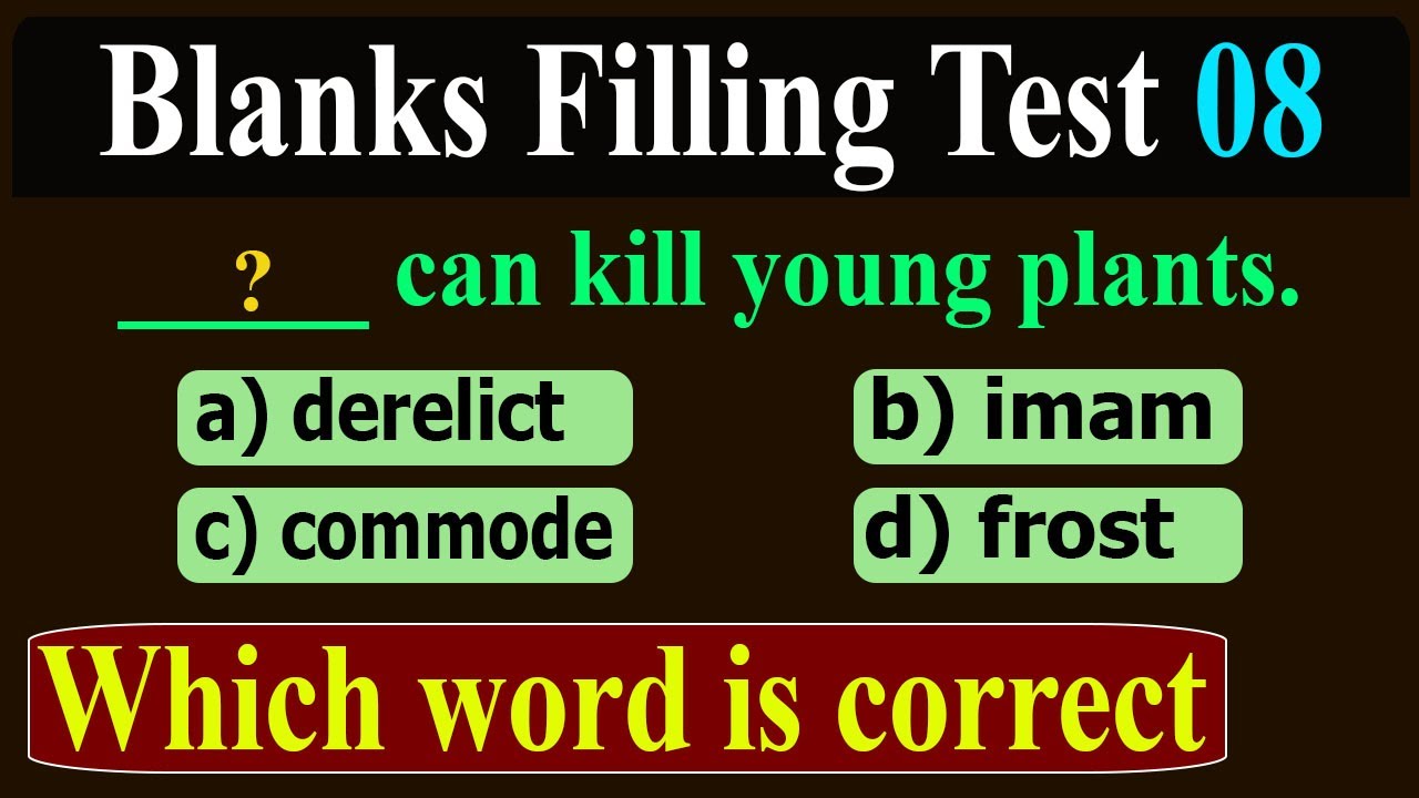 Fill In The Blanks Test Part 08 Home Of English YouTube
