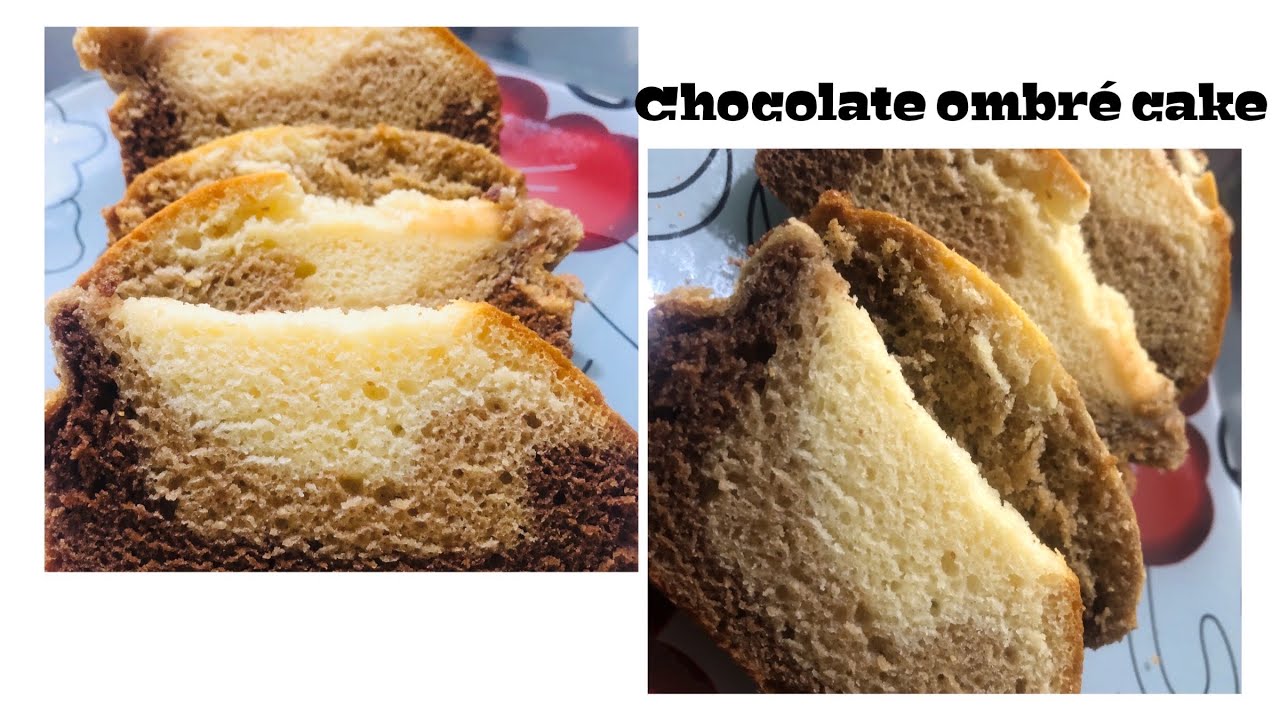 Chocolate Ombré Cake | Tea cake | Eggless | Without butter |
