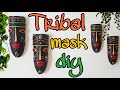 Tribal mask making | tribal mask from waste materials | wall decor diy | a diy day