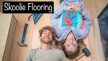 Installing New Flooring in School Bus Tiny Home - Skoolie Build Ep. 16