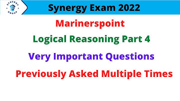 Logical Reasoning Part 4 - Synergy Exam 2022 #synergy #synergyexam2022