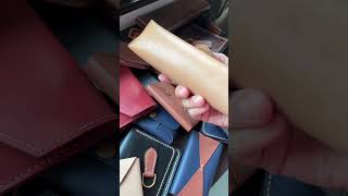 DIY Simple pencil case using leather.  #diy #leatherwork #handmade #leatherworker #leathercraft