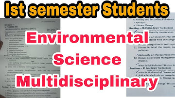 Ist semester today Environmental Science paper | Multidisciplinary course | 100%pass
