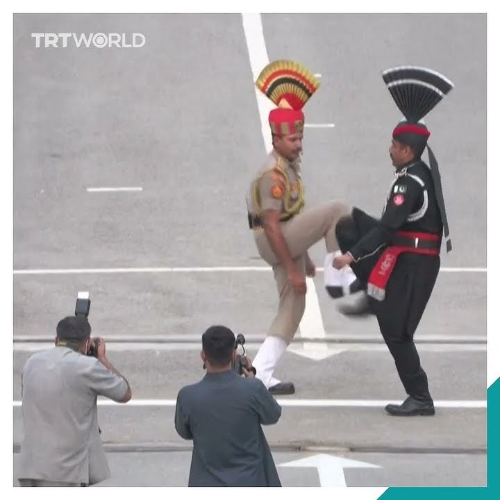 Guards at Pakistan-India border perform ceremony on independence anniversary
