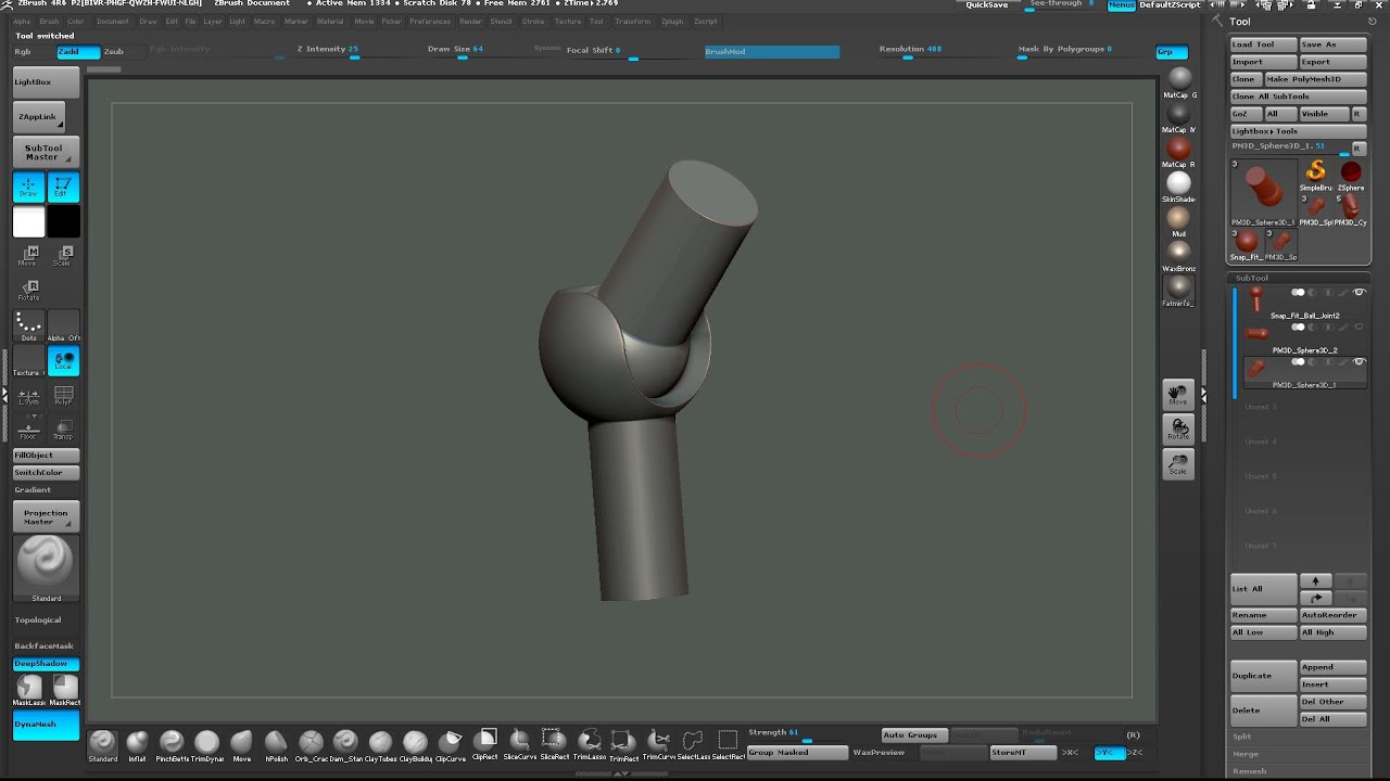 creating joints in zbrush