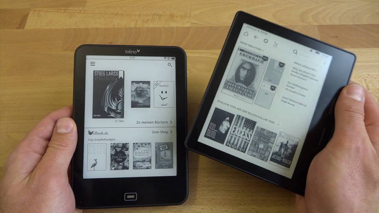 Kindle Oasis & Tolino Vision 3 HD im Vergleich - YouTube
