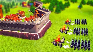 Massive STONE WALLS Protect Our FORTRESS From MONSTERS in Becastled!