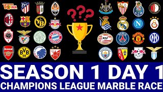 Champions League 23/24 Marble Race Season 1 DAY 1 in Algodoo