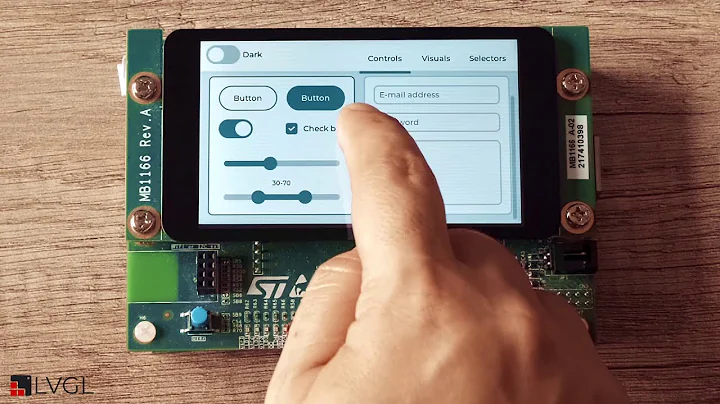LVGL Widgets Demo GUI on STM32F769 Discovery (800 x 480)