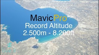 DJI Mavic Pro Record Altitude 2.500m - 8.200ft - How to check wind speed
