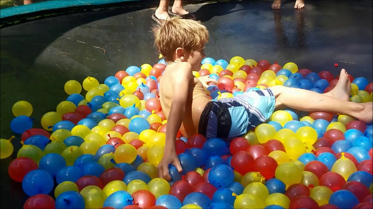 WATER BALLOON TRAMPOLINE LOAD YouTube