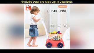 Best Supermarket Shopping Cart Kids Large Removable Trolley Push Car Toys Basket Simulation Fruit F screenshot 5