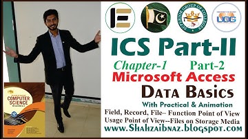 ICS Part 2 Computer Ch1 Data Basics, Field,Record | Functional Point of View, Files on Storage Media
