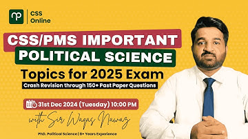 CSS/PMS Political Science Crash Course🤩Live Orientation🔥Plato Past Paper Discussion with Sir Waqas💯
