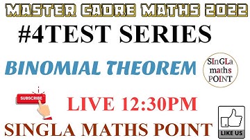 #4 TEST SERIES || MASTER CADRE MATHS 2022 || BIONOMIAL THEOREM ||MATHS WITH ROHIT SINGLA || ||