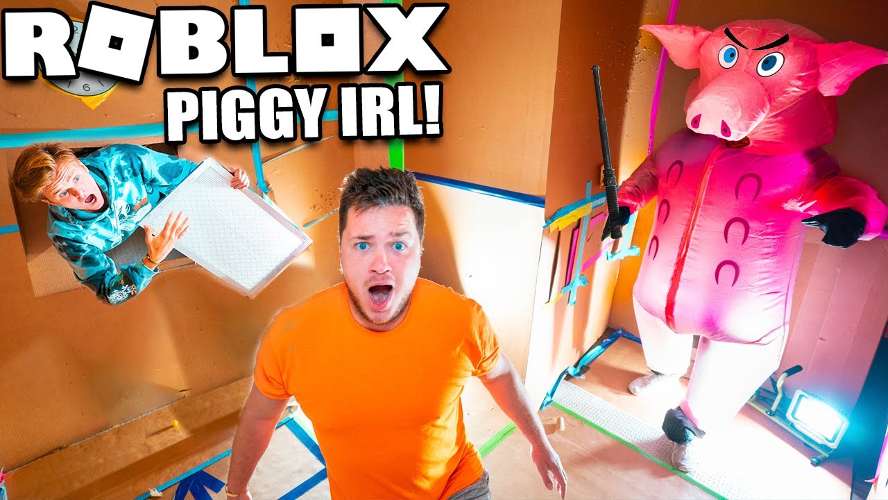 Roblox Piggy Irl Box Fort Hide And Seek From Piggy Challenge Youtube - papa jake on twitter going live now with roblox come