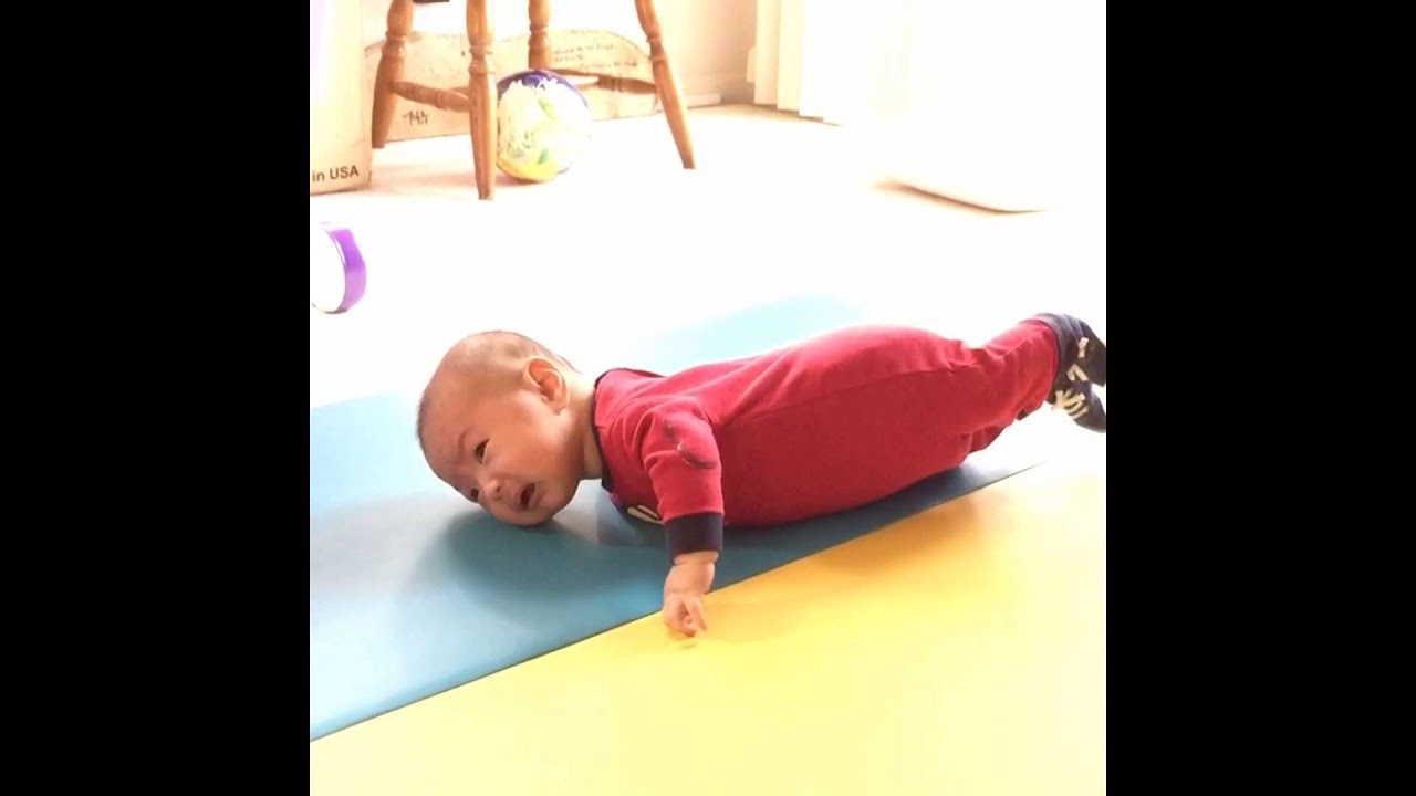 Baby Gino Trying to Flip over - YouTube