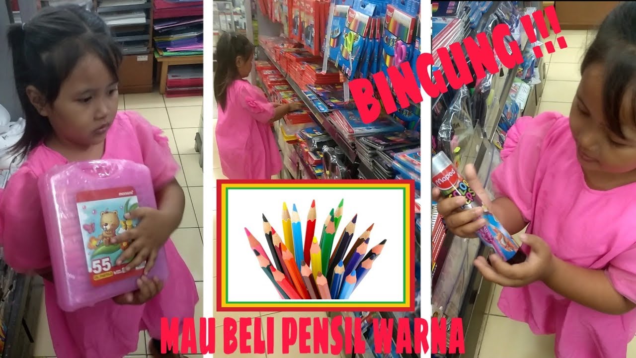 Gramedia Daan Mogot bingung mau beli pensil warna yang 