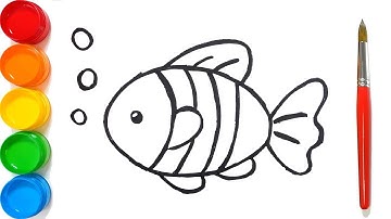How To Draw Fish Vẽ Và Tô Màu Con Cá Cho Bé, Dạy Bé Học Vẽ | Little Pea ☆