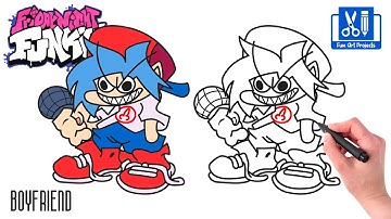 How To Draw Boyfriend | Friday Night Funkin FNF MOD Character Chapter 2 - Easy Step By Step