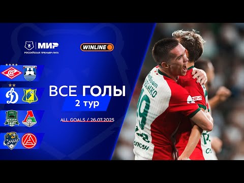 Все голы 26.07.2025 | 2 тур Мир РПЛ 2025/26