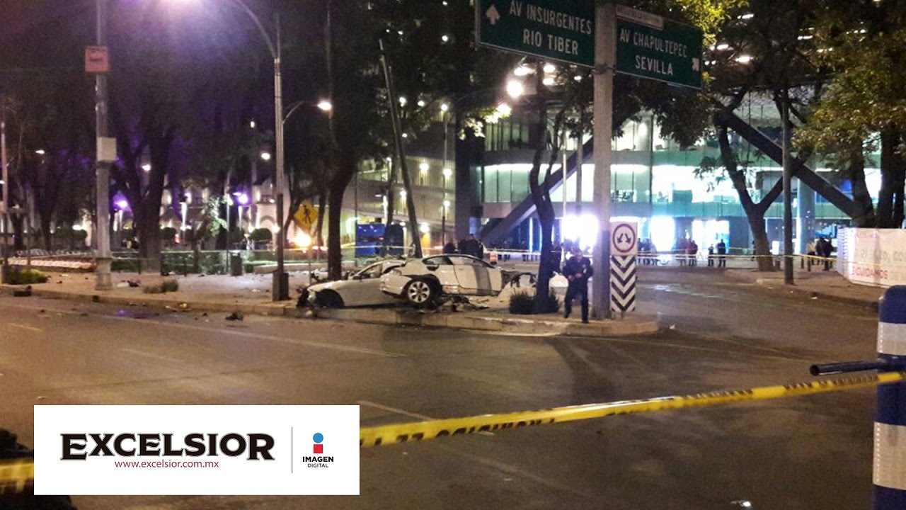 Mueren cuatro al chocar auto de lujo en Paseo de la Reforma WB YouTube