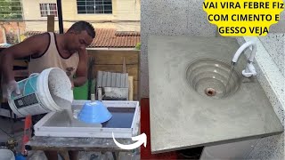 BRILHANTE IDEIA Passo a passo Como FAZER PIA CASEIRA COM POTE PLASTICO MADEIRA PARA SUA CASA VEJA