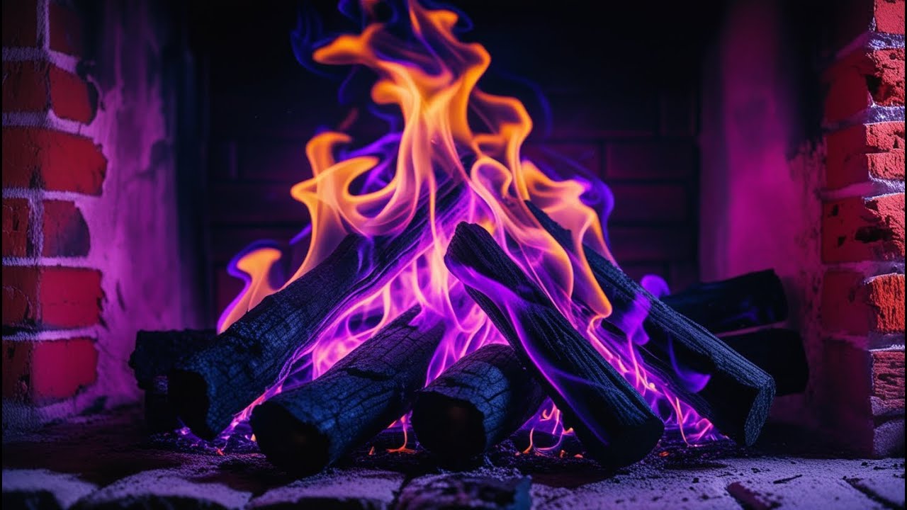 The Magical Ember Room: Let the Violet Fire Draw You Into a Tranquil ...