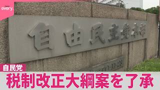 【自民党】税制改正大綱案を了承  消費減税の制度設計盛り込む