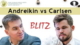 The only defeat of Magnus at World Blitz 2019 | Dmitry Andreikin vs Magnus Carlsen |
