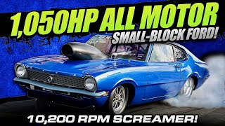 10,000 RPM NA SmallBlock Ford Maverick Makes 1,050 HP and Runs 7s at 177 MPH with a 5Speed!