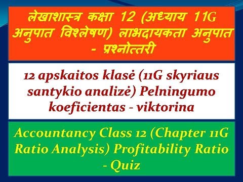 12 apskaitos klasė (11G skyrius) Pelningumo koeficientas - viktorina (lithuanian)