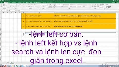 LEFT CÁCH SỬ DỤNG LỆNH LEFT KẾT HỢP VS LỆNH SEARCH VÀ LỆNH LEN