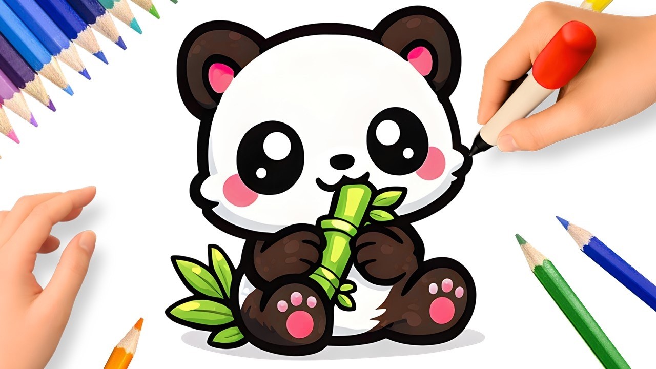 HOW TO DRAW A CUTE PANDA 🐼 - YouTube