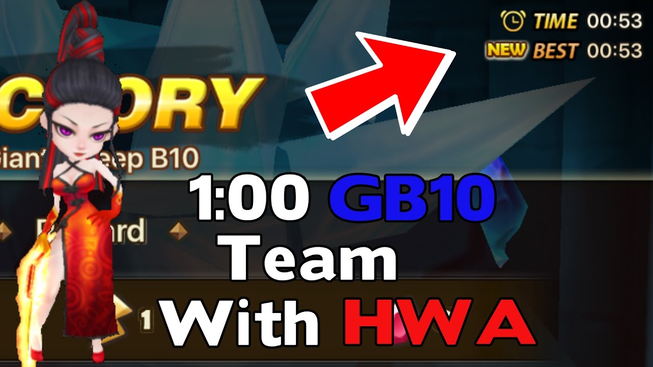 Summoners War - 1 Minute Giants B10 Team with Hwa