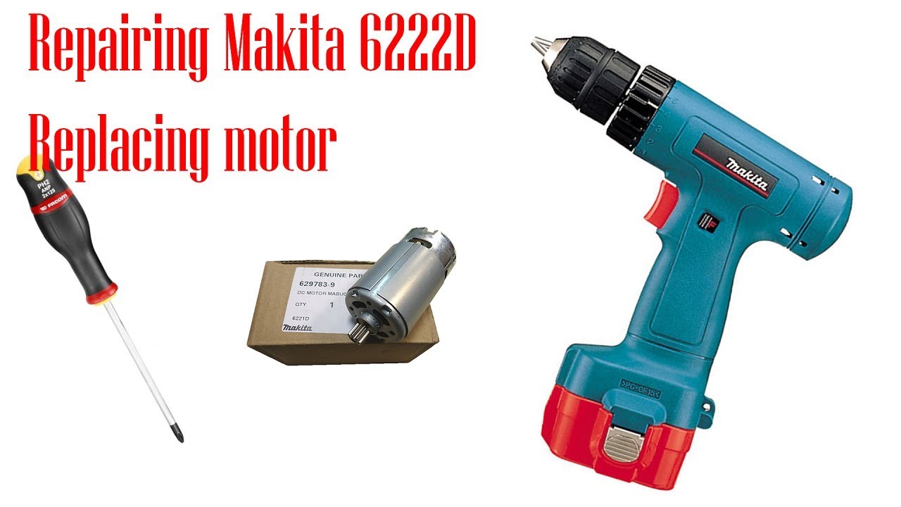 Repairing Makita 6222D cordless drill / Replacing the motor - YouTube
