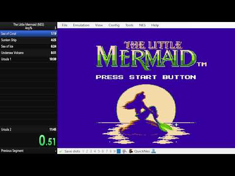 The Little Mermaid (NES) Any% Speedrun in 11:00