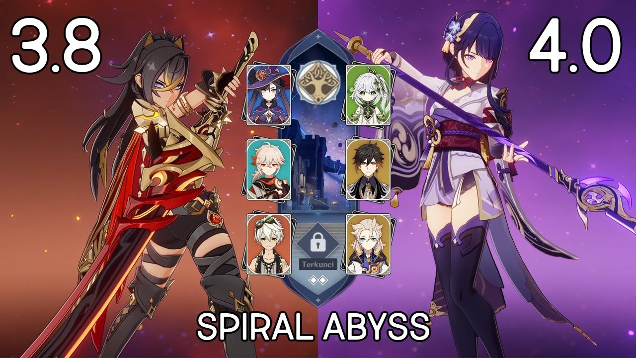 [ID/KR] Dehya C2 & Raiden C0 | Spiral Abyss 3.8 / 4.0 Lantai 12 ...